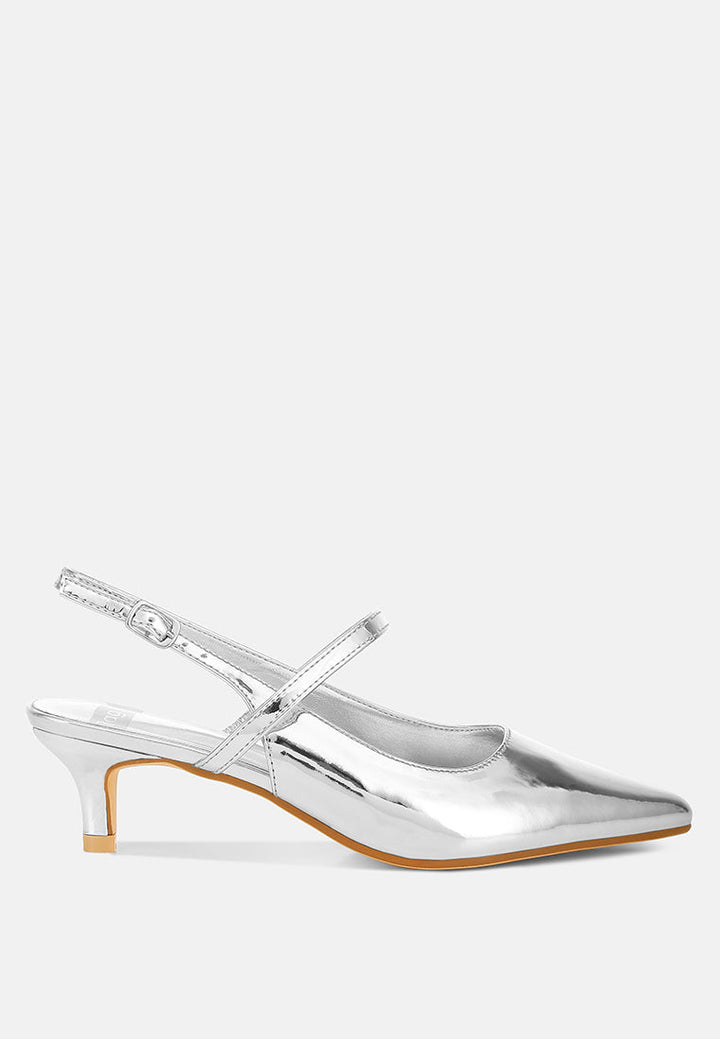 kitten heel slingback sandals by ruw#color_silver