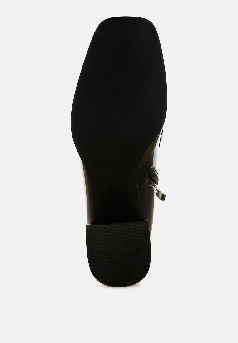 textured block heel ankle boots#colour_black