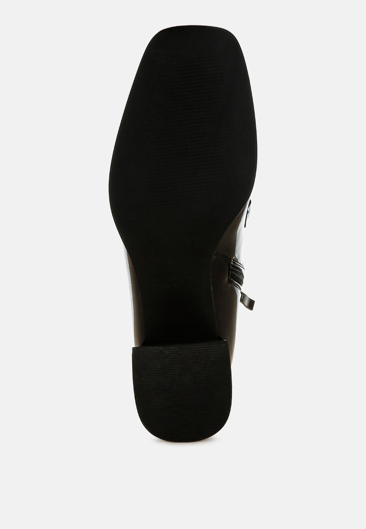 textured block heel ankle boots#colour_black