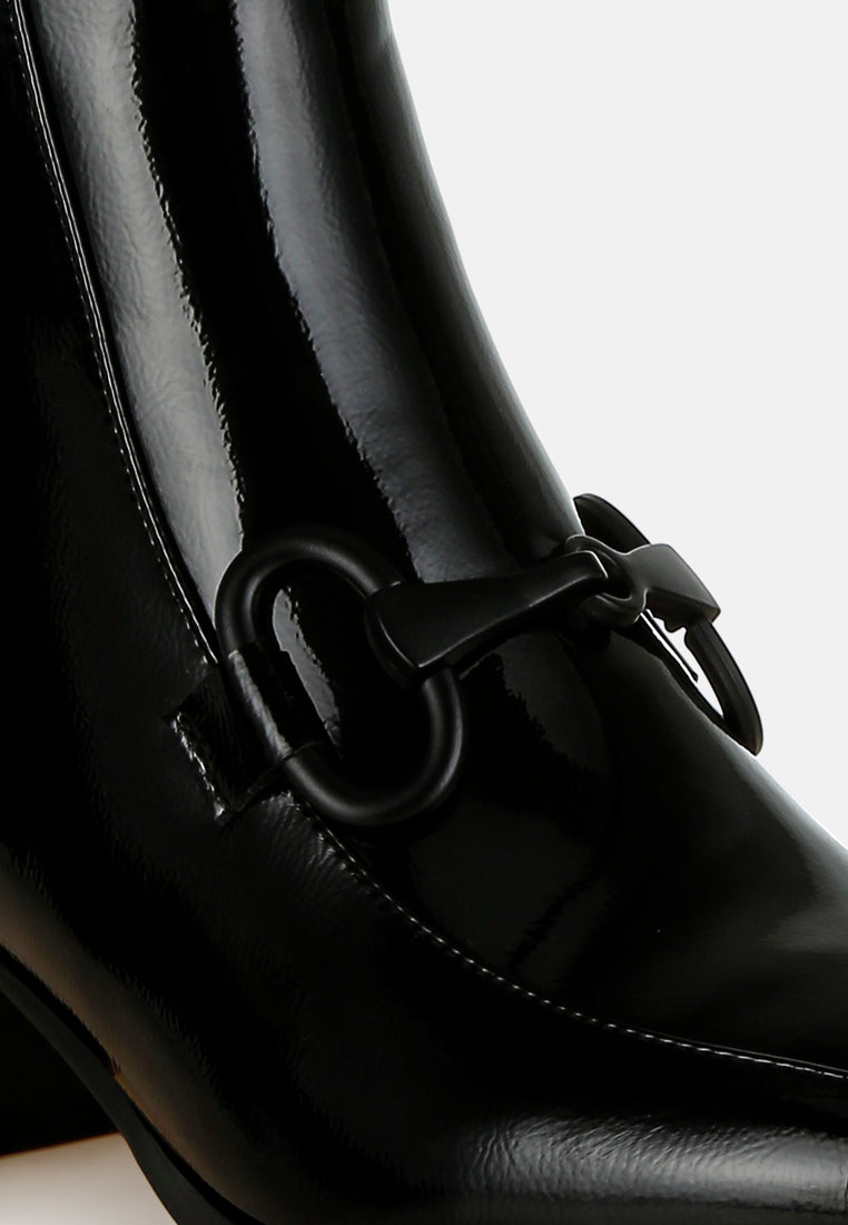 textured block heel ankle boots#colour_black