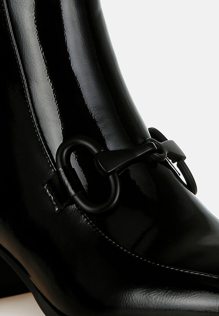 textured block heel ankle boots#colour_black