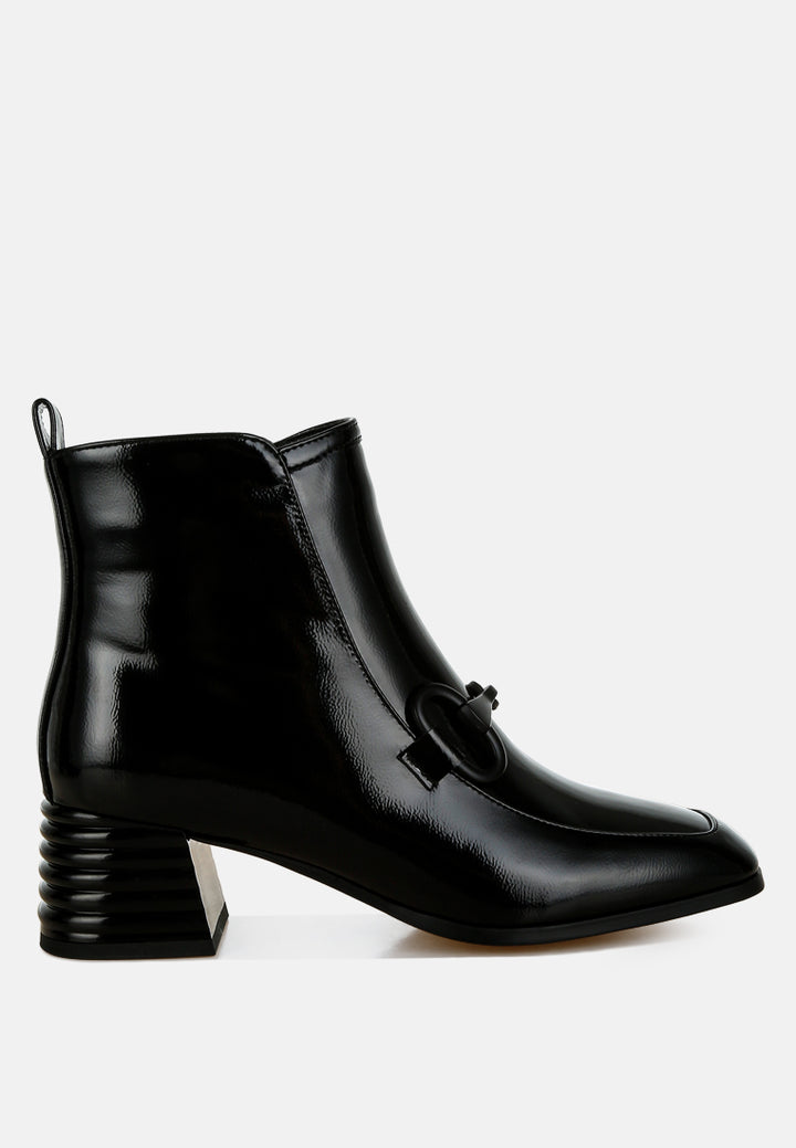 textured block heel ankle boots#colour_black