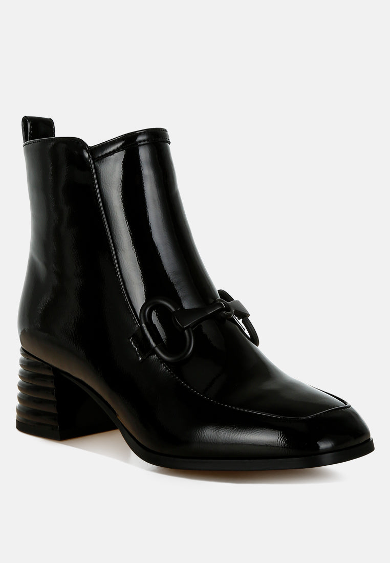 textured block heel ankle boots#colour_black