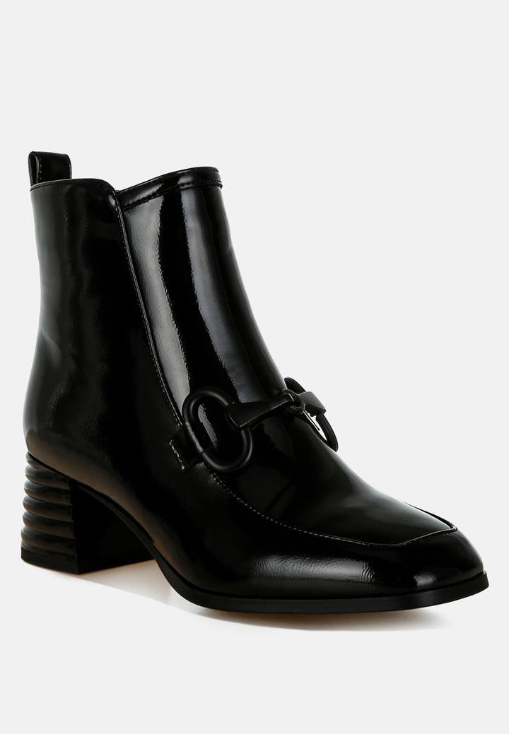 textured block heel ankle boots#colour_black
