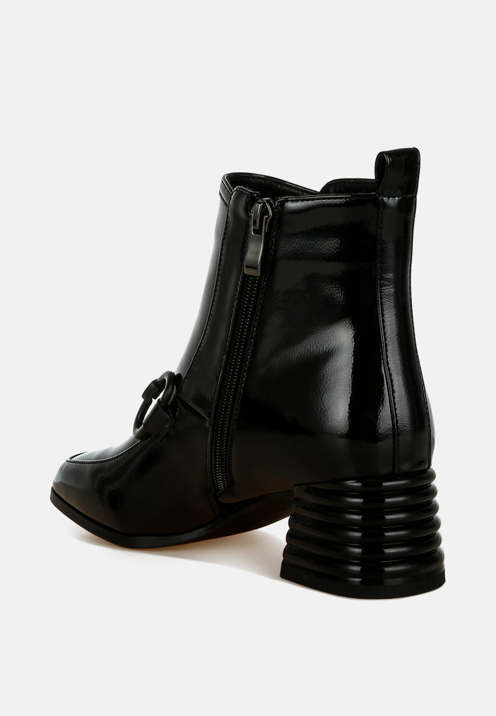 textured block heel ankle boots#colour_black