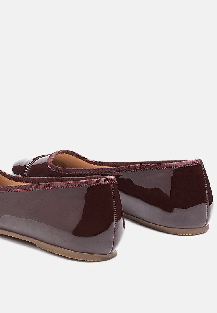 women almond toe ballerina flat shoes#color_coffee-brown