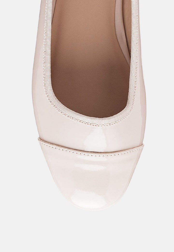women almond toe ballerina flat shoes#color_white
