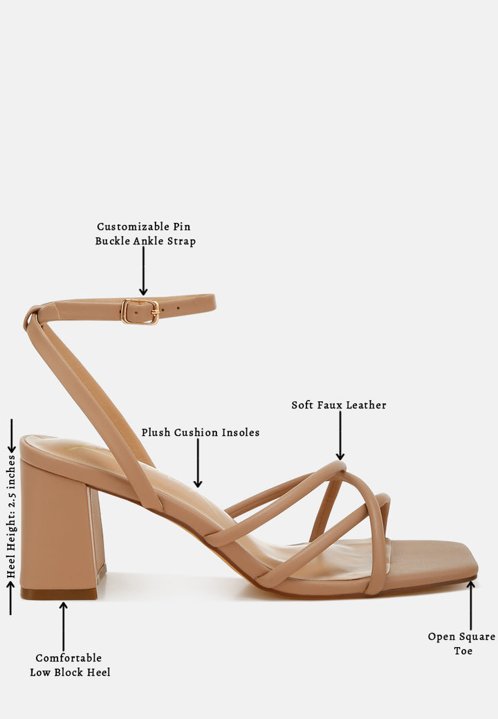 women low block heel strappy sandals#color_camel