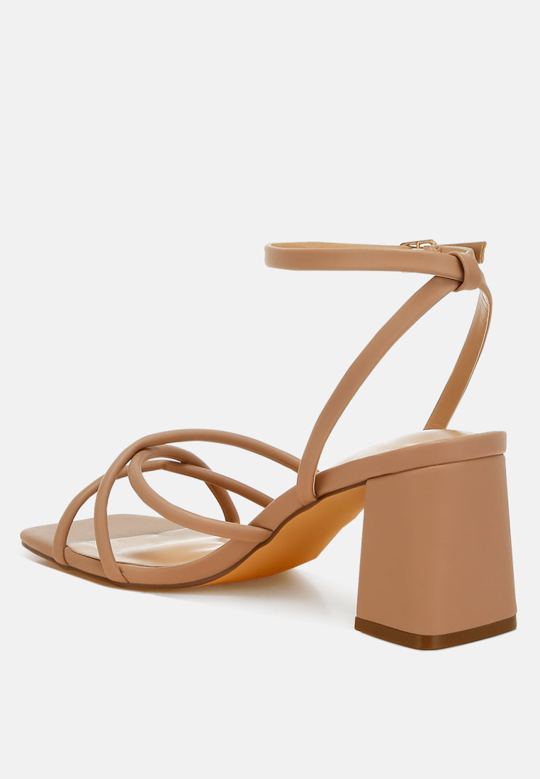 women low block heel strappy sandals#color_camel