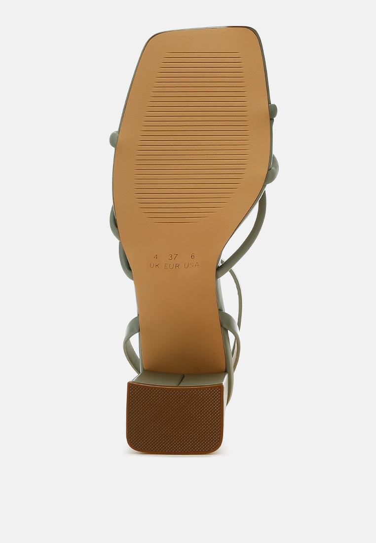 women low block heel strappy sandals#color_green