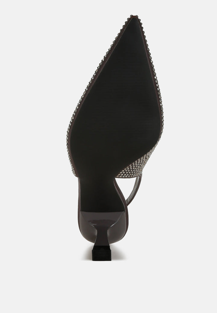 rhinestones embellished slingback sandals#color_pewter