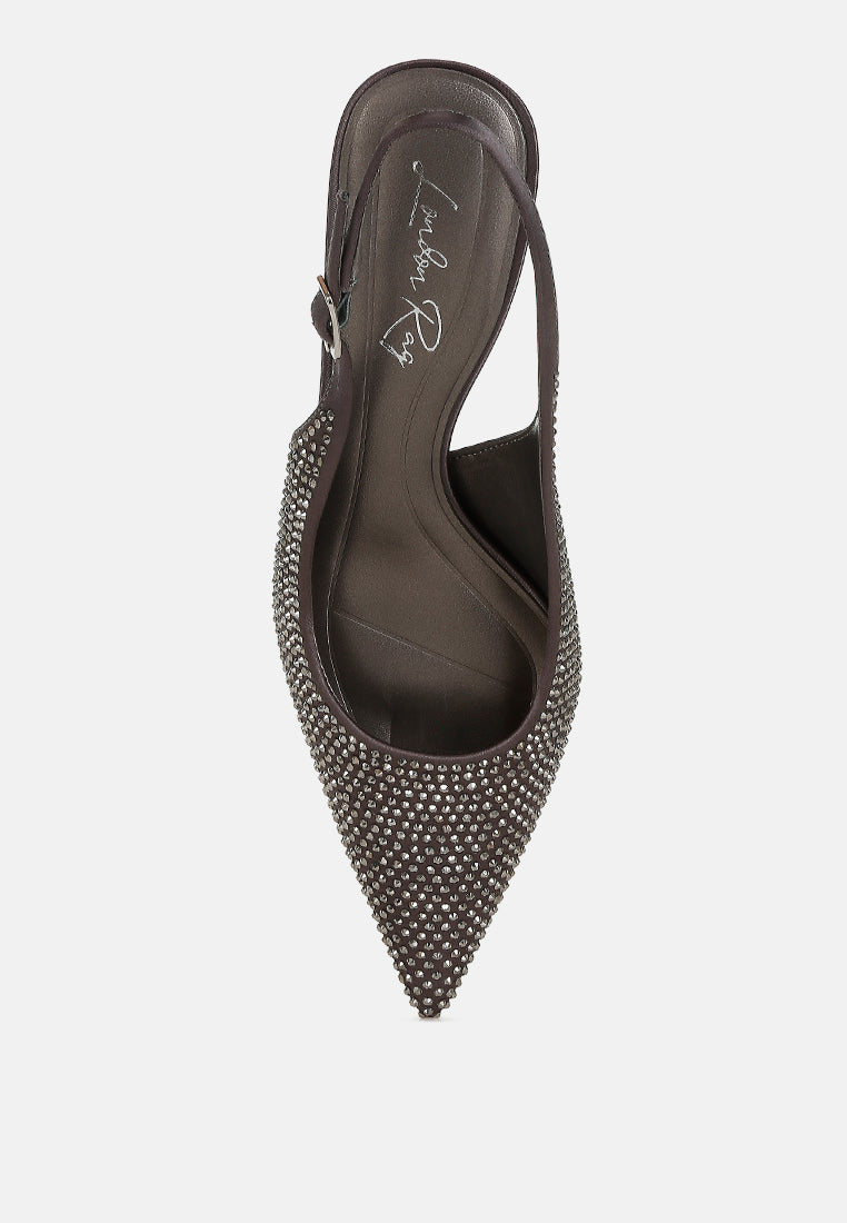 rhinestones embellished slingback sandals#color_pewter