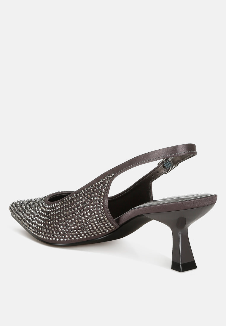 rhinestones embellished slingback sandals#color_pewter
