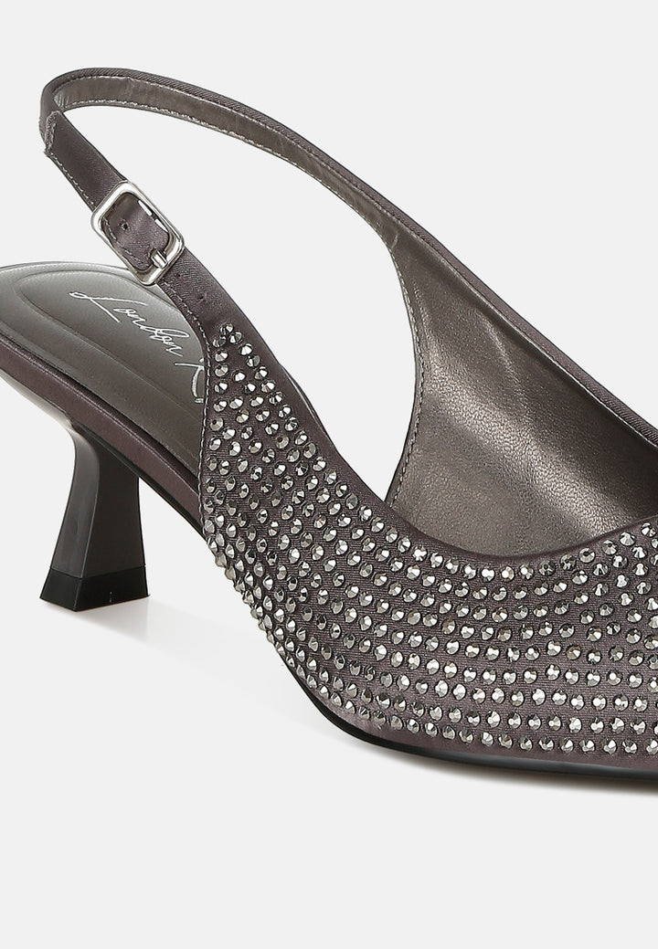 women rhinestones embellished slingback sandals#color_pewter