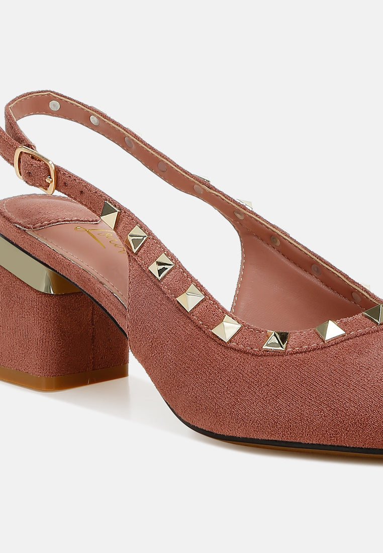 stud emebllished microfiber sandals by mode#color_blush