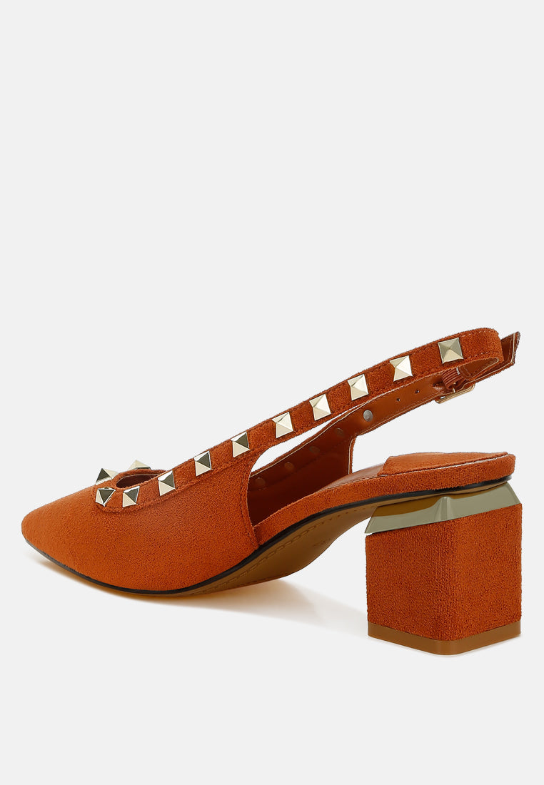 stud emebllished microfiber sandals by mode#color_tan