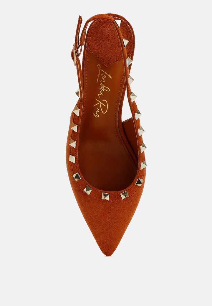 stud emebllished microfiber sandals by mode#color_tan