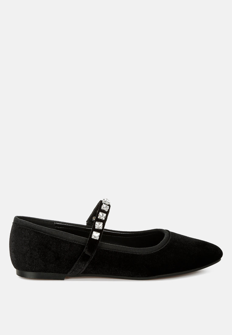 women velvet mary jane ballerinas#color_black