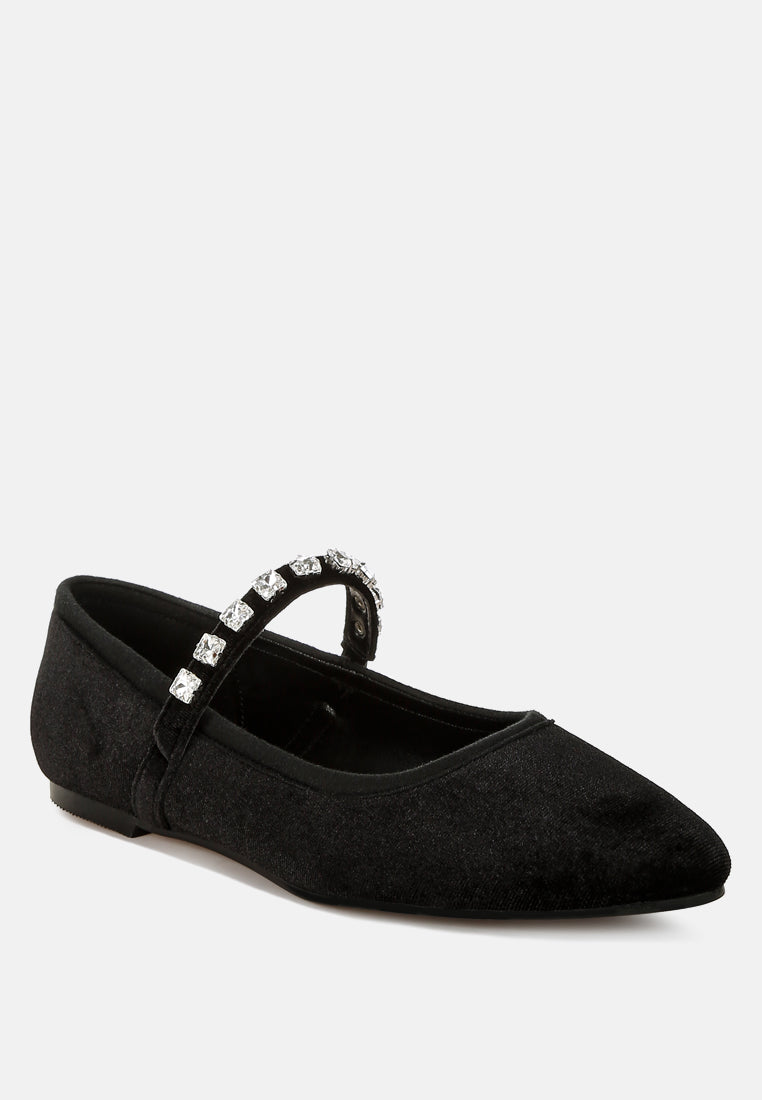 women velvet mary jane ballerinas#color_black