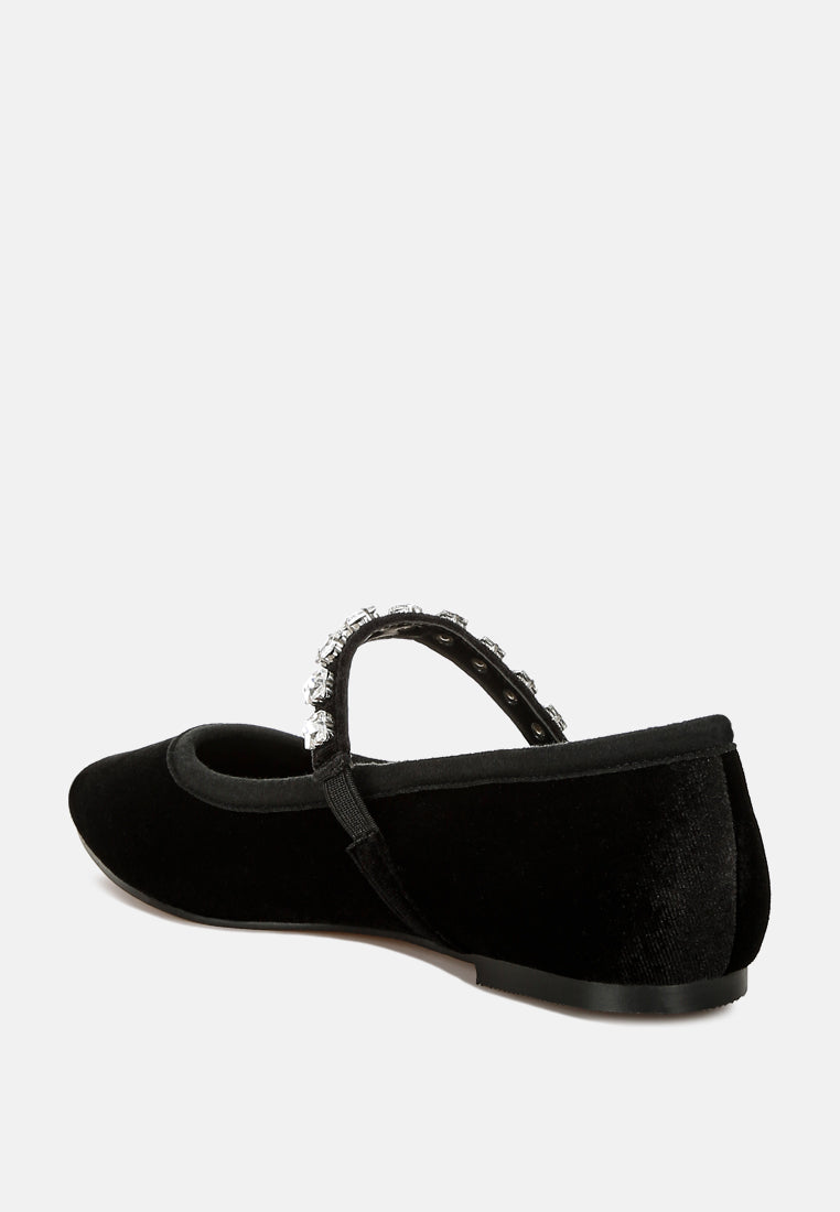 women velvet mary jane ballerinas#color_black