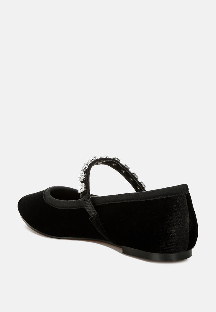women velvet mary jane ballerinas#color_black