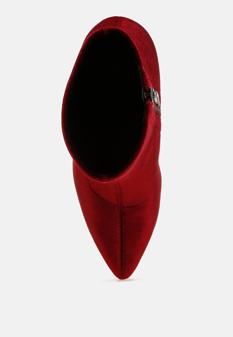 flared block heel velvet boots#colour_burgundy