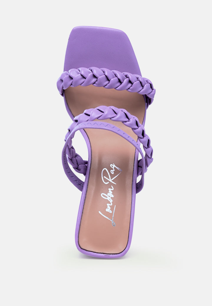 women woven strap casual block sandals#color_purple