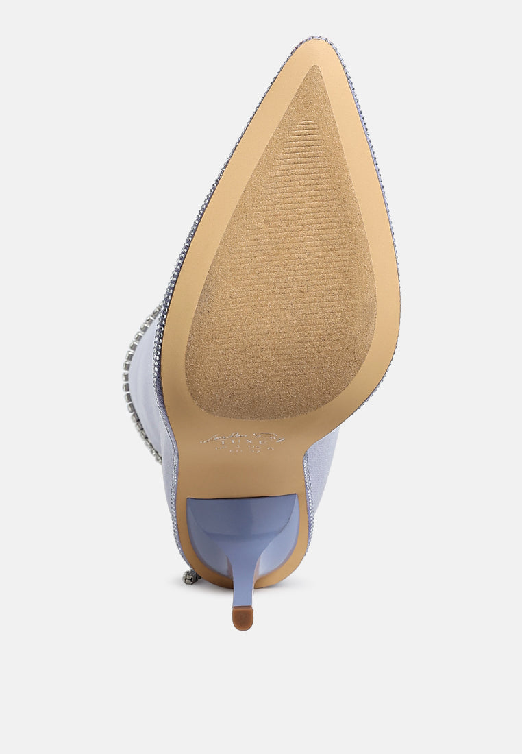 women diamante chain detail calf boots#color_lilac