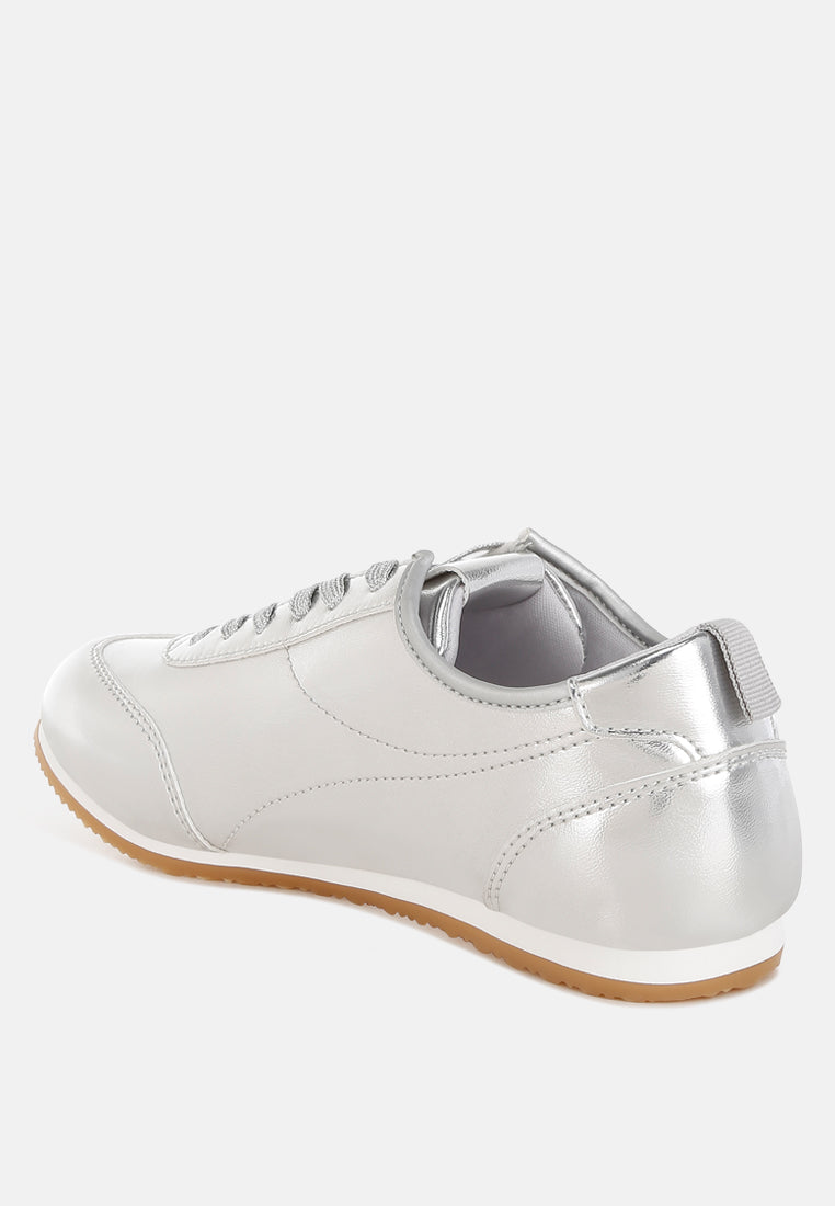 Women Metallic Pleather Sneakers