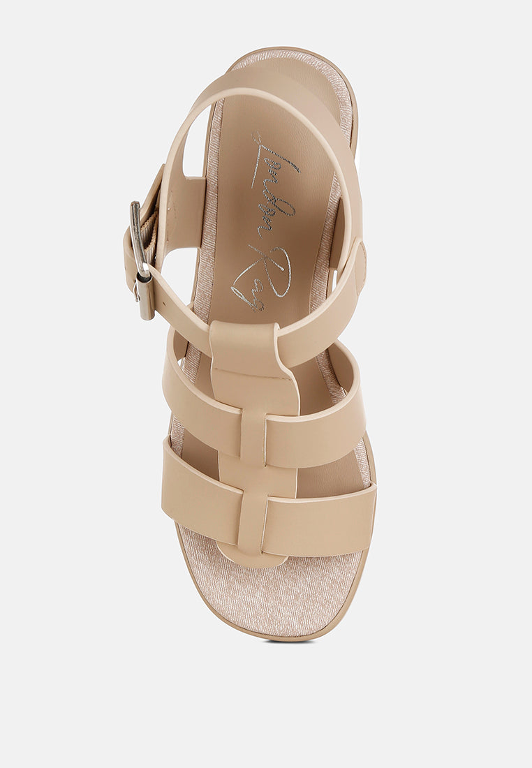 Women Chunky Pin Buckle Platform Heels