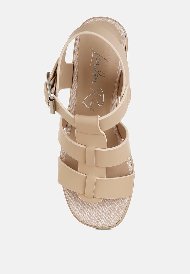 Women Chunky Pin Buckle Platform Heels
