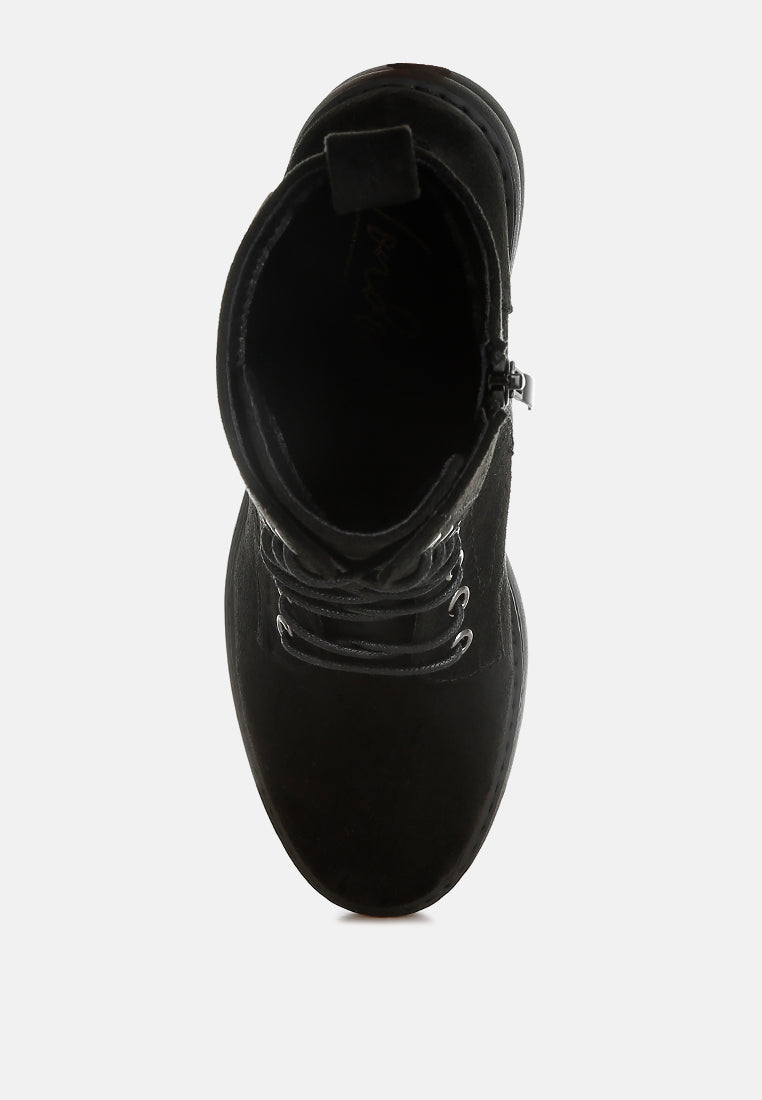 women lace up high ankle boots#color_black