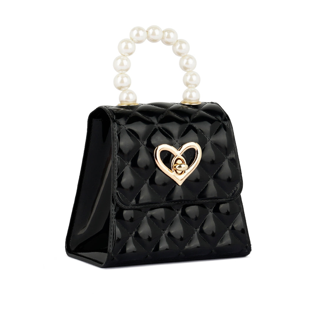 Jelly Quilted Pearl Sling Bag in Black