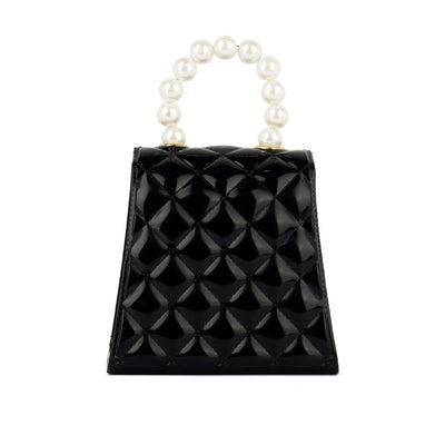 Jelly Quilted Pearl Sling Bag in Black