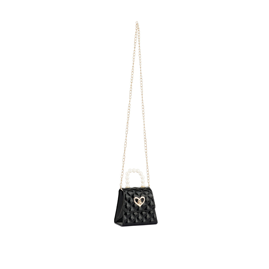 Jelly Quilted Pearl Sling Bag in Black