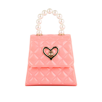 Jelly Quilted Pearl Sling Bag in Pink