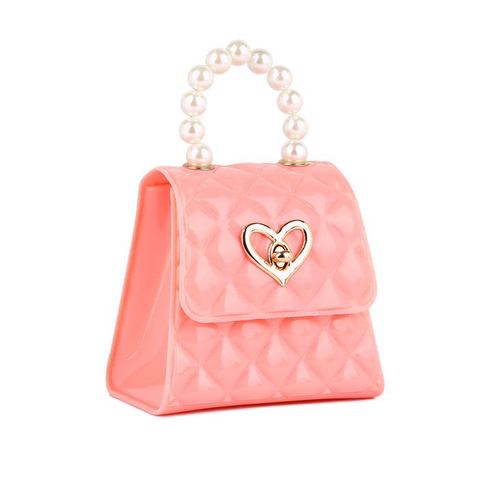 Jelly Quilted Pearl Sling Bag in Pink