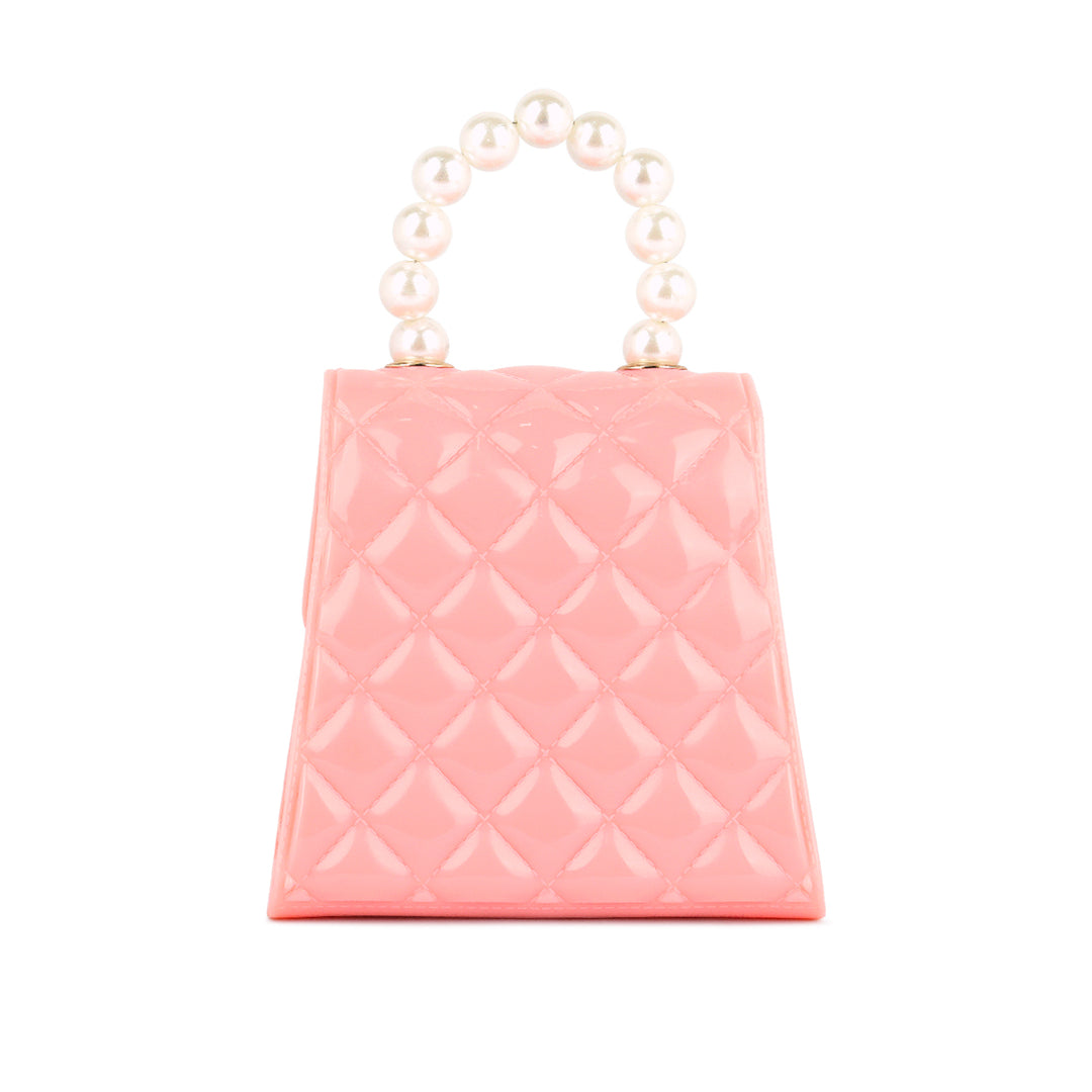 Jelly Quilted Pearl Sling Bag in Pink