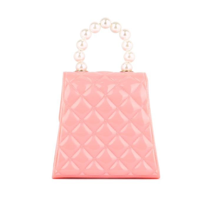 Jelly Quilted Pearl Sling Bag in Pink