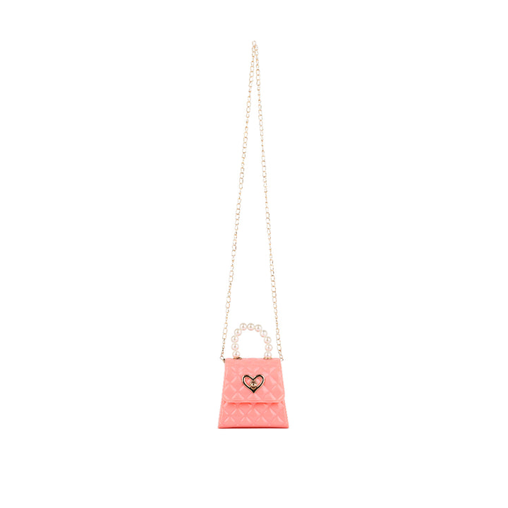 Jelly Quilted Pearl Sling Bag in Pink