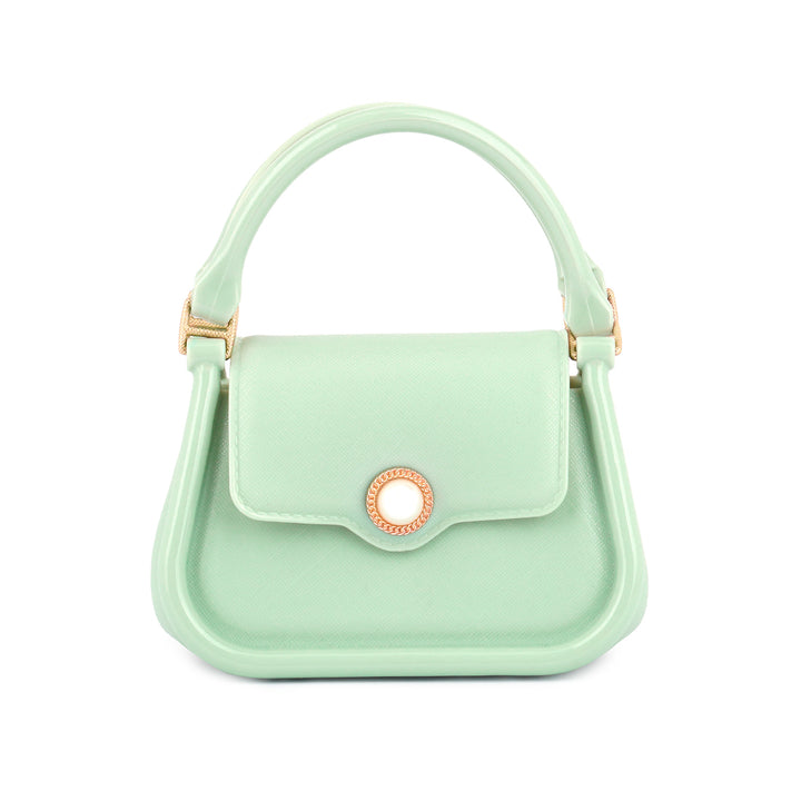 Croc Textured Mini Handbag in Mint