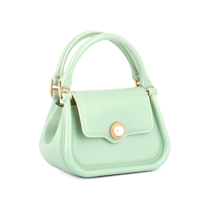 Croc Textured Mini Handbag in Mint