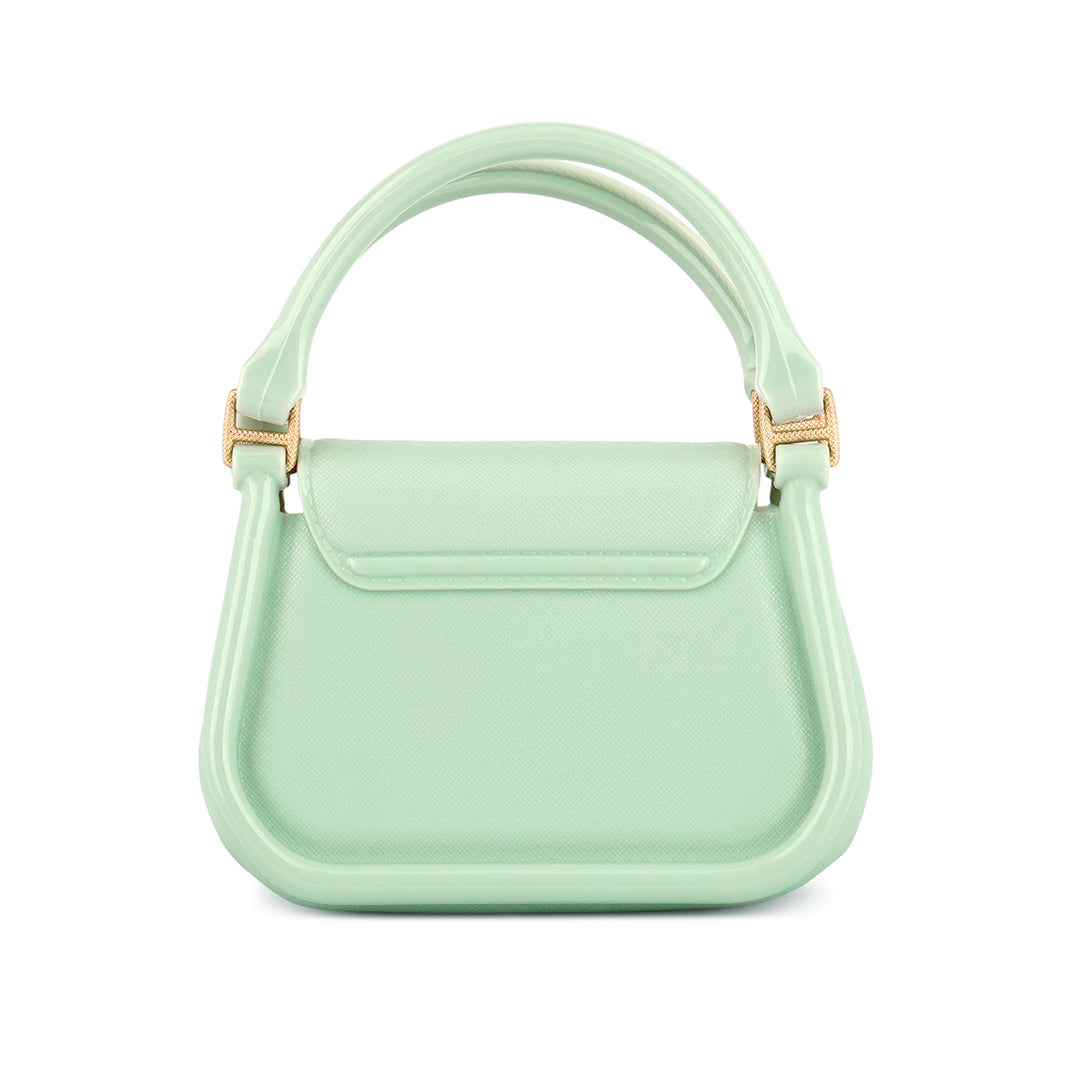 Croc Textured Mini Handbag in Mint