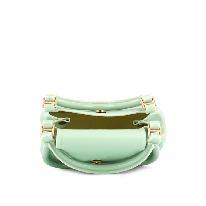 Croc Textured Mini Handbag in Mint