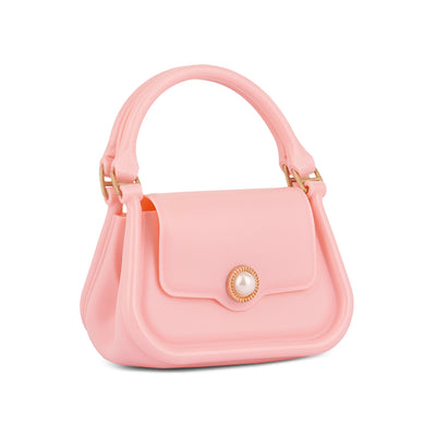 Croc Textured Mini Handbag in Pink