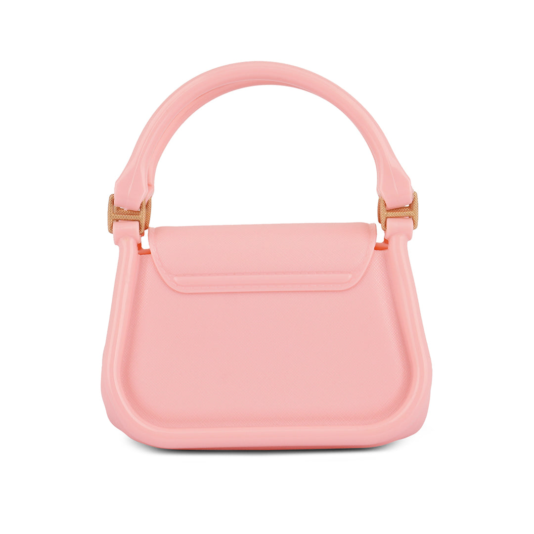 Croc Textured Mini Handbag in Pink