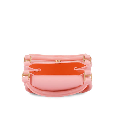Croc Textured Mini Handbag in Pink