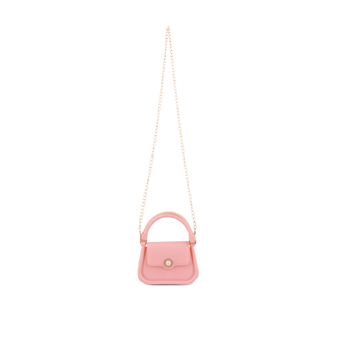 Croc Textured Mini Handbag in Pink