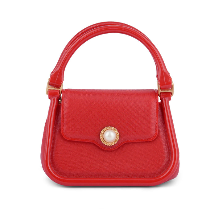 Croc Textured Mini Handbag in Red