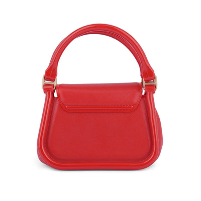 Croc Textured Mini Handbag in Red